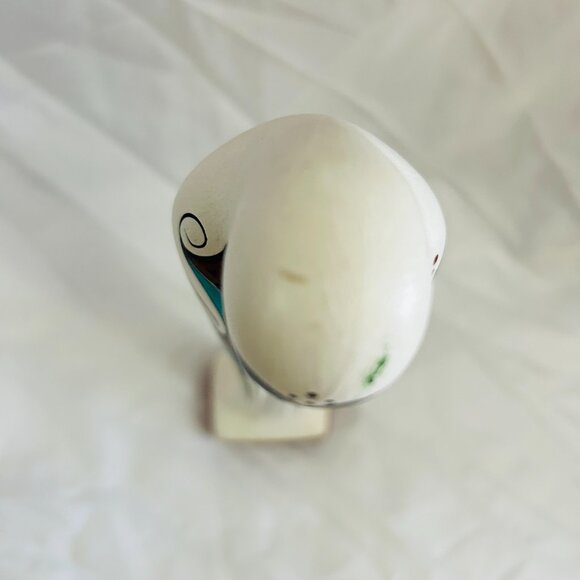 Navajo Virgin Mary Figurine Madonna Southwest Hand Painted Ceramic Signed 13" - Picture 12 of 16